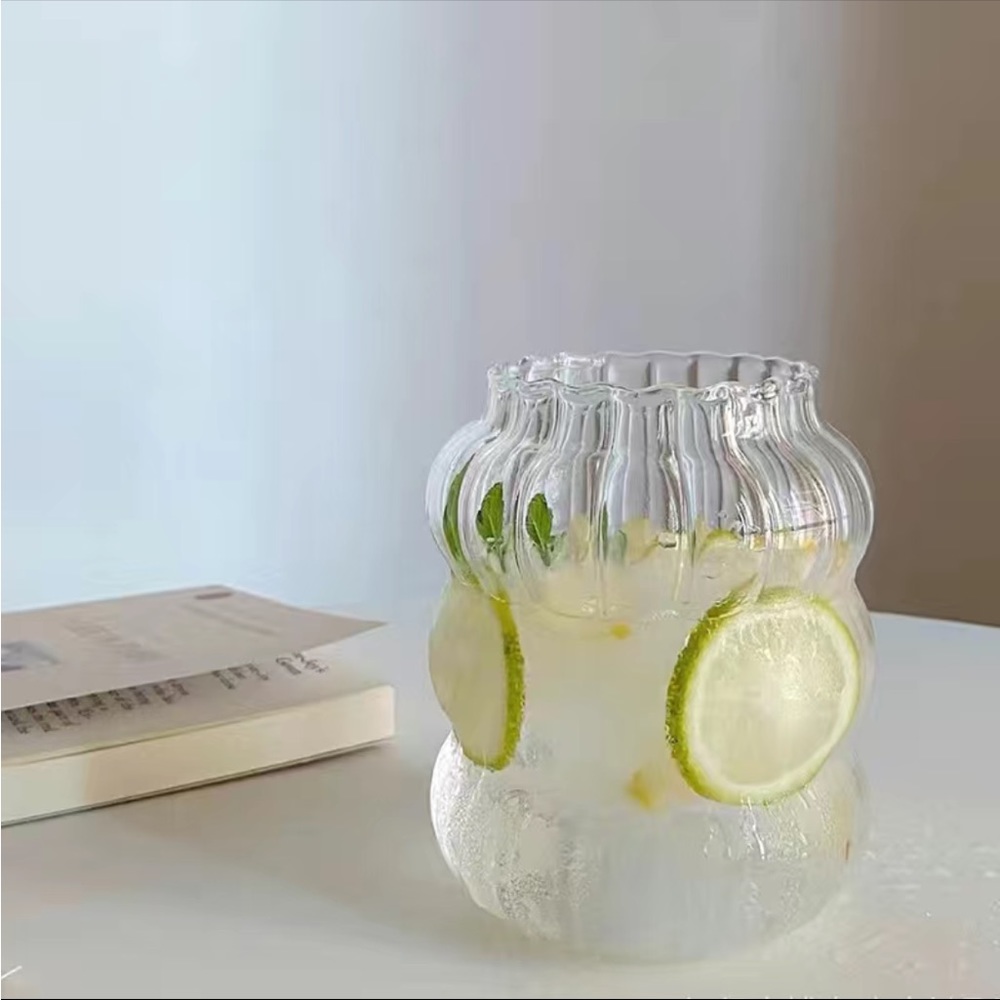 Beautiful Aesthetic Drinking Glass Glassware Vase Groovy Bubble Y2K Decor